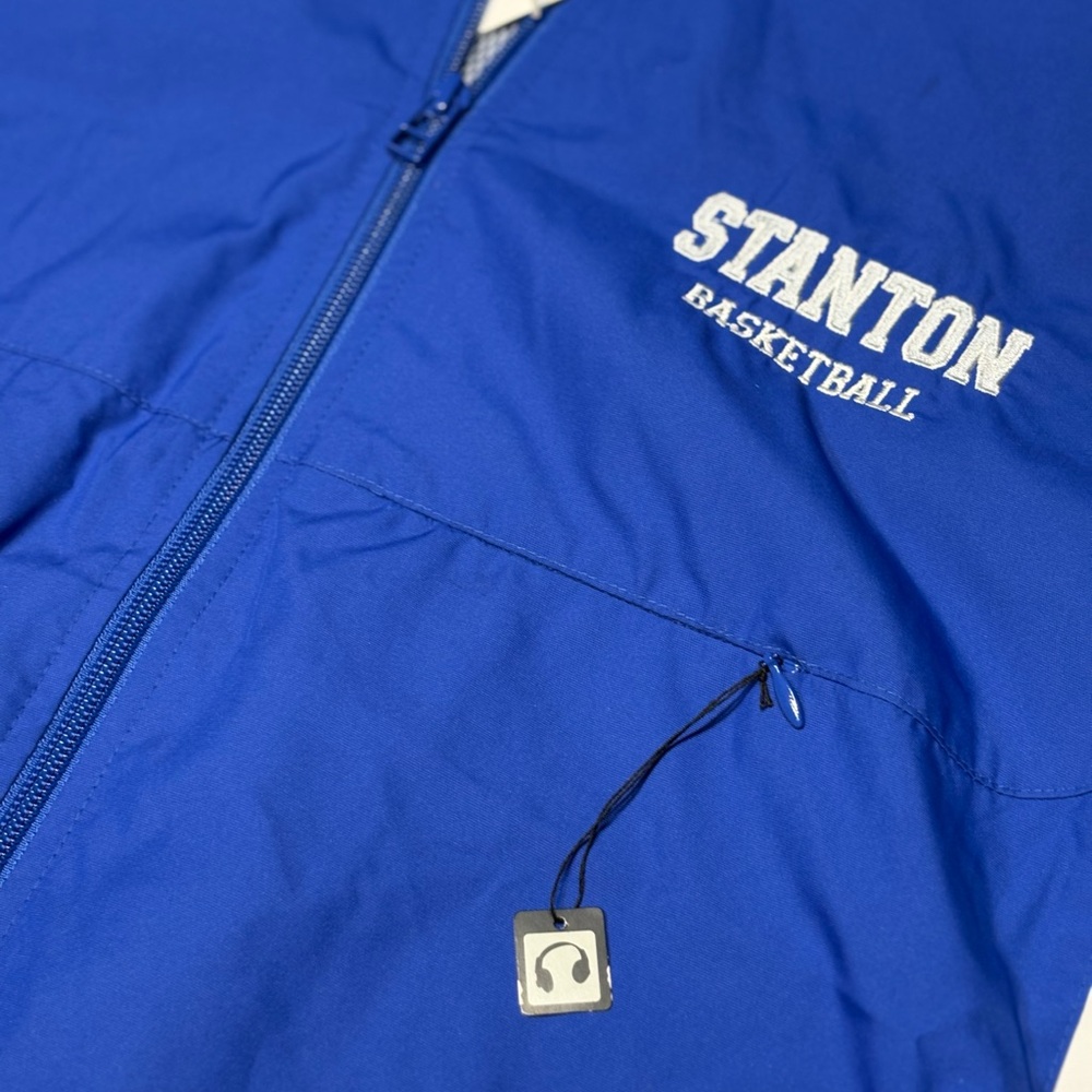 Nike blue and white windbreaker jacket with STANTON BASKETBALL men women xl - Picture 11 of 12